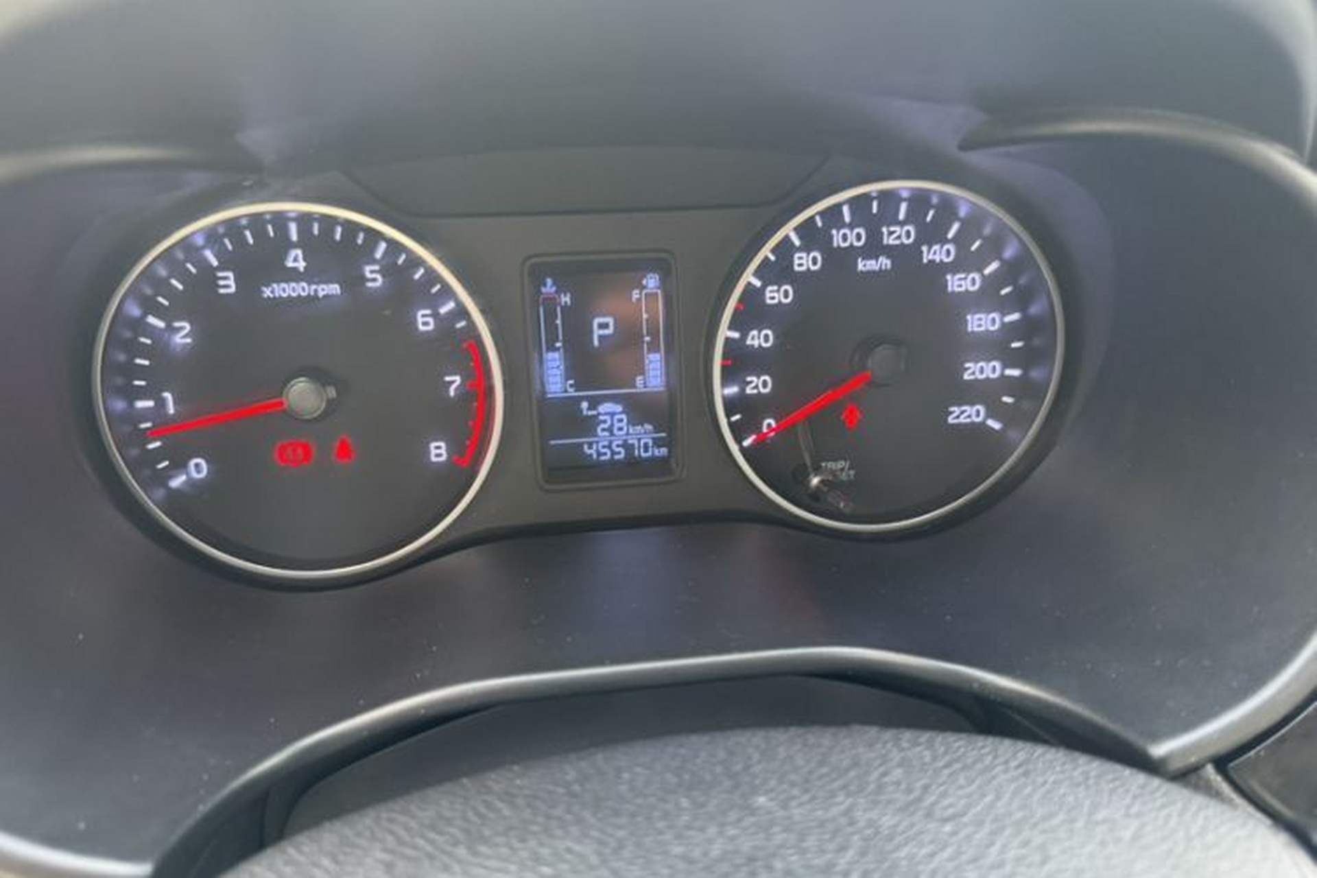 Used Kia Pegas 2019 1.4L Automatic Value Edition National Emission Standard V Odometer Close Up