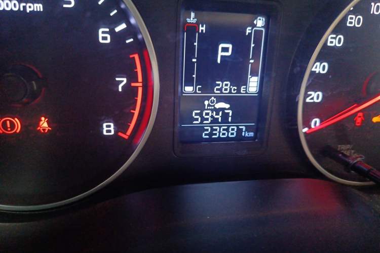 Used Kia Pegas 2019 1.4L Automatic Value Edition National VI Standard Odometer Close Up