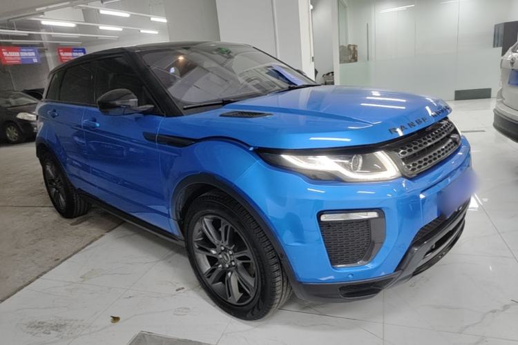 Used Land Rover Range Evoque 2018 240 PS Dream Lotus Lake Blue Limited Edition Front Right 45 Deg