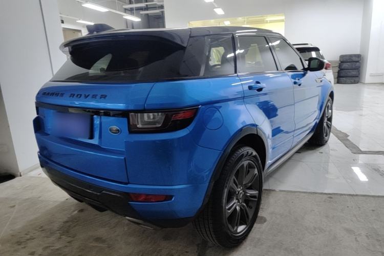 Used Land Rover Range Evoque 2018 240 PS Dream Lotus Lake Blue Limited Edition Rear Right 45 Deg