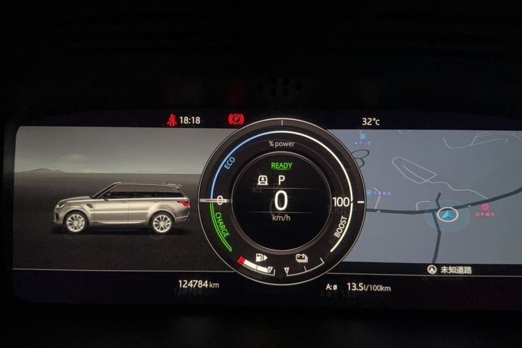 Used Land Rover Range SportNew Energy 2018 P400e Odometer Close Up