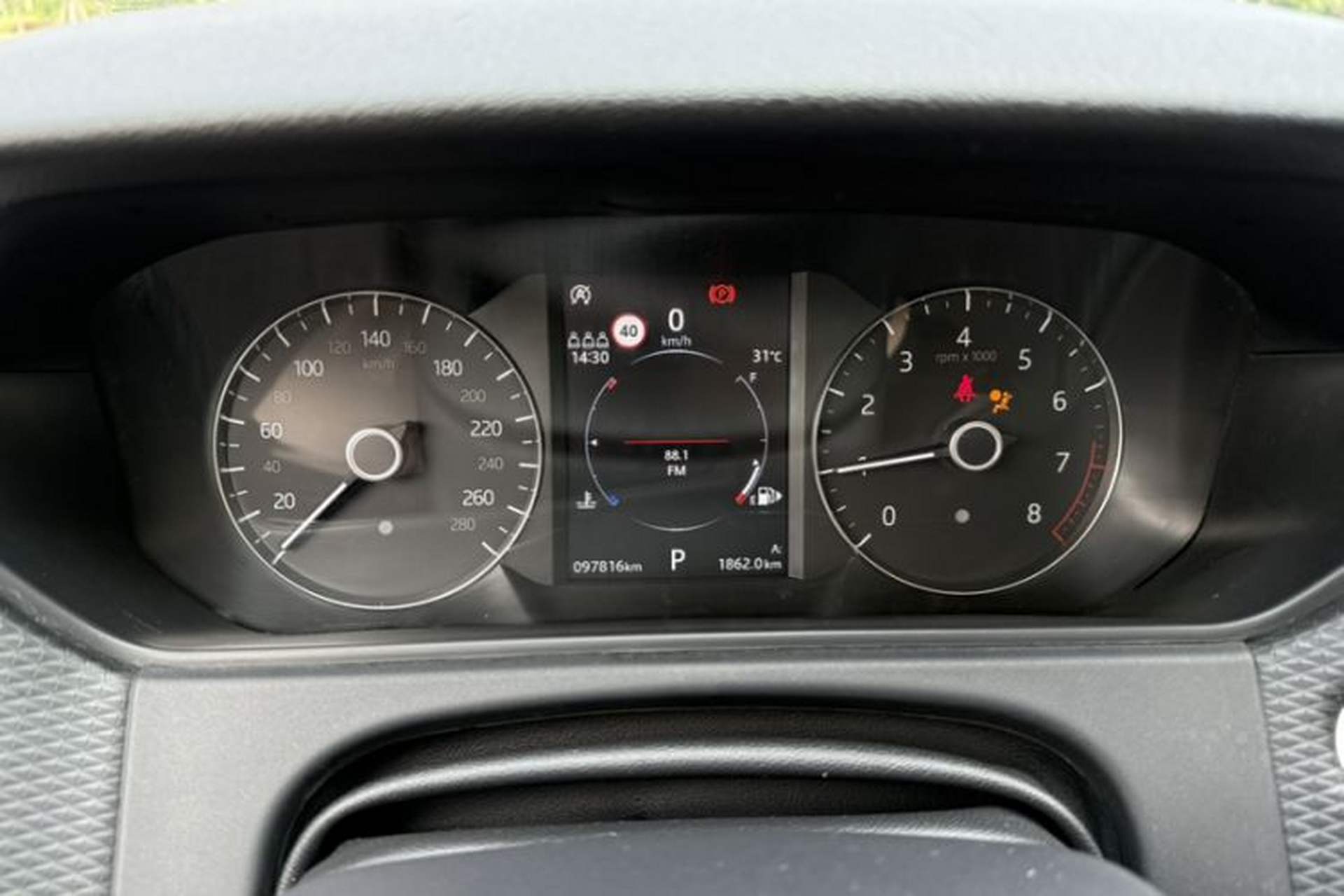 Used Land Rover Range Velar 2018 P250 S Odometer Close Up