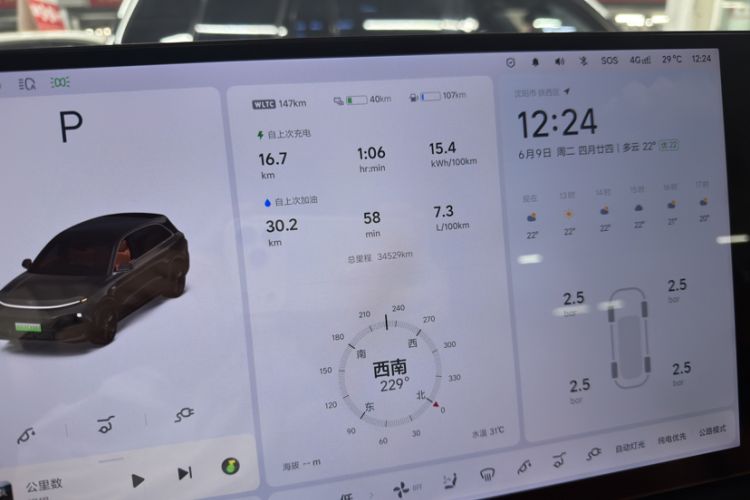 Used Li Auto L6 2024 Pro Model Odometer Close Up