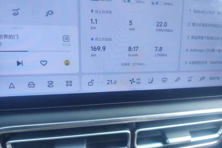 Used Li Auto L6 2024 Pro Model Odometer Close Up