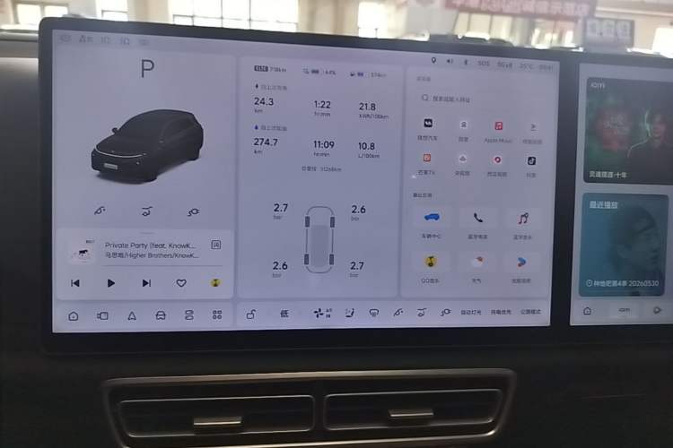 Used Li Auto L7 2024 MAX Model Audio And AC Panel
