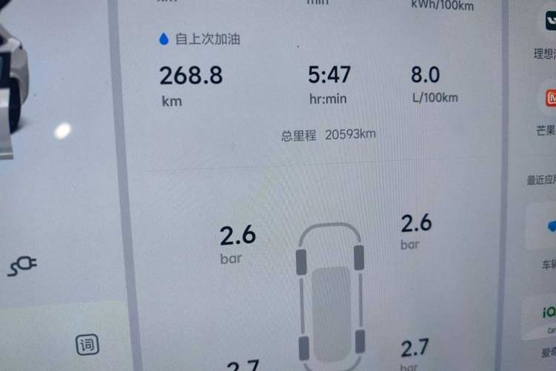 Used Li Auto L7 2024 MAX Model Odometer Close Up