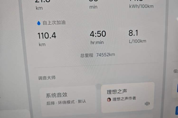Used Li Auto L8 2023 Pro Model Odometer Close Up