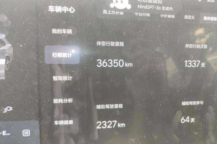 Used Li Auto L9 2022 Max model Odometer Close Up