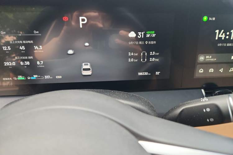 Used Li Auto ONE 2019 Extended-Range 6-Seater Version Odometer Close Up