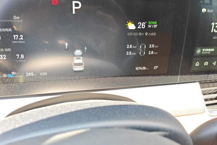 Used Li Auto ONE 2020 Extended-Range 6-Seater Version Odometer Close Up