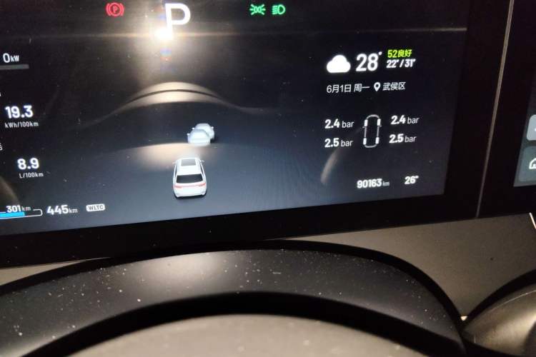 Used Li Auto ONE 2020 Extended-Range 6-Seater Version Odometer Close Up