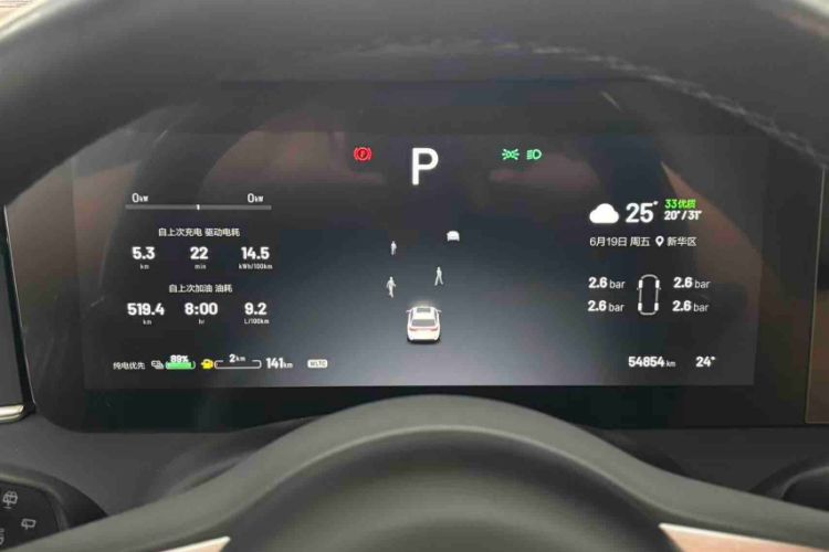 Used Li Auto ONE 2021 Extended-Range 6-Seater Version Odometer Close Up