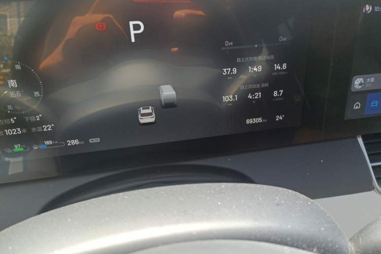 Used Li Auto ONE 2021 Extended-Range 6-Seater Version Odometer Close Up