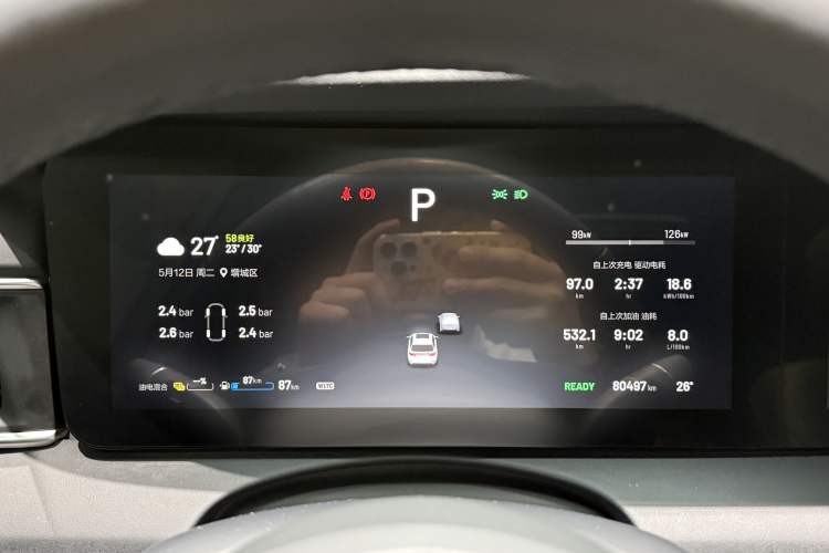 Used Li Auto ONE 2021 Extended-Range 6-Seater Version Odometer Close Up