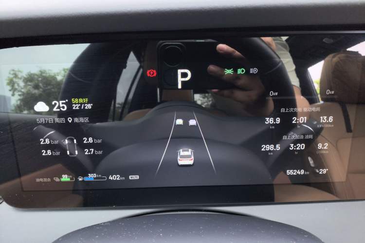 Used Li Auto ONE 2021 Extended-Range 6-Seater Version Odometer Close Up