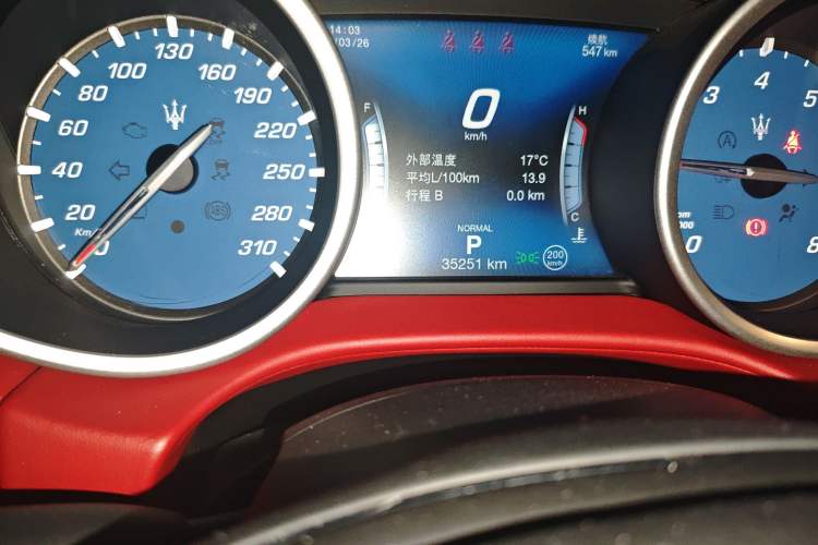 Used Maserati Ghibli 2020 3.0T Standard Edition Odometer Close Up