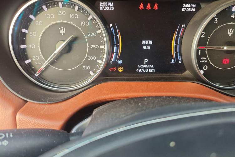 Used Maserati Ghibli 2021 2.0T Sharp Edition Odometer Close Up
