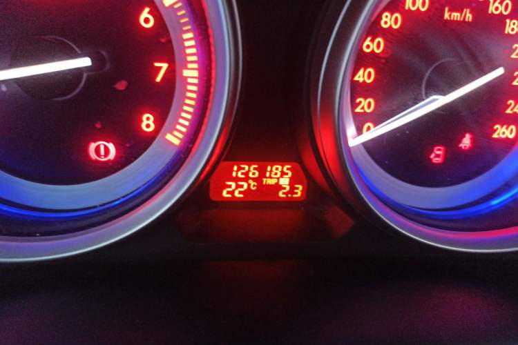 Used Mazda 6 2010 2.0L Manual Transmission Odometer Close Up
