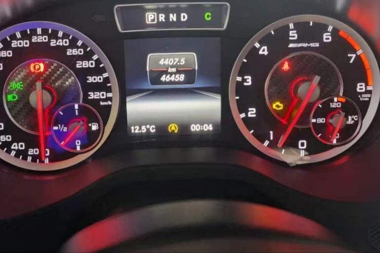 Used Mercedes-Benz A AMG 2014 AMG A 45 4MATIC Odometer Close Up