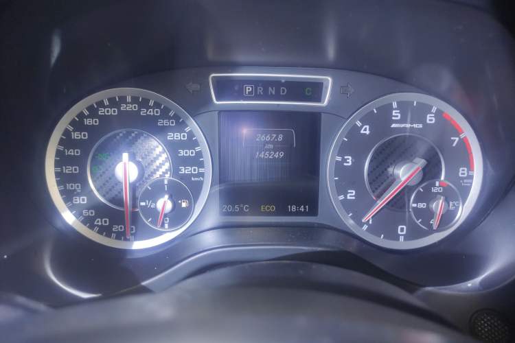 Used Mercedes-Benz A AMG 2014 AMG A 45 4MATIC Odometer Close Up