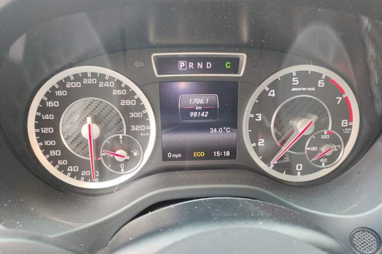 Used Mercedes-Benz A AMG 2014 AMG A 45 4MATIC Odometer Close Up