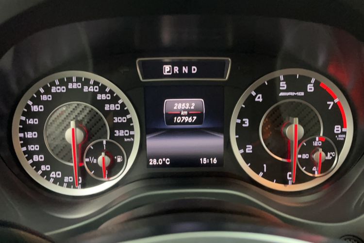 Used Mercedes-Benz A AMG 2014 AMG A 45 4MATIC Odometer Close Up