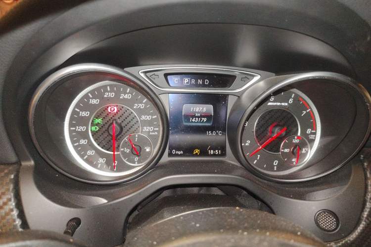 Used Mercedes-Benz A AMG 2016 AMG A 45 4MATIC Odometer Close Up