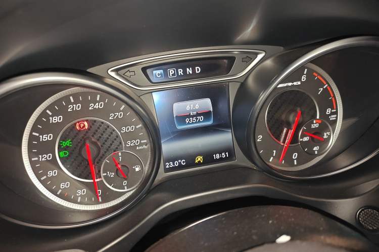 Used Mercedes-Benz A AMG 2016 AMG A 45 4MATIC Odometer Close Up