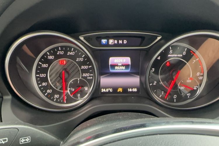 Used Mercedes-Benz A AMG 2017 AMG A 45 4MATIC Odometer Close Up