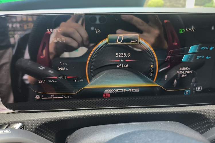 Used Mercedes-Benz A AMG  Odometer Close Up
