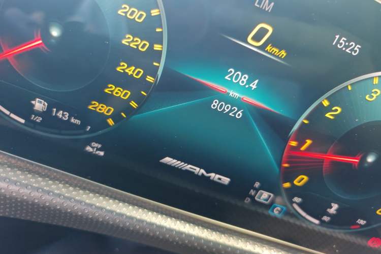 Used Mercedes-Benz A AMG 2020 AMG A 35 4MATIC Odometer Close Up
