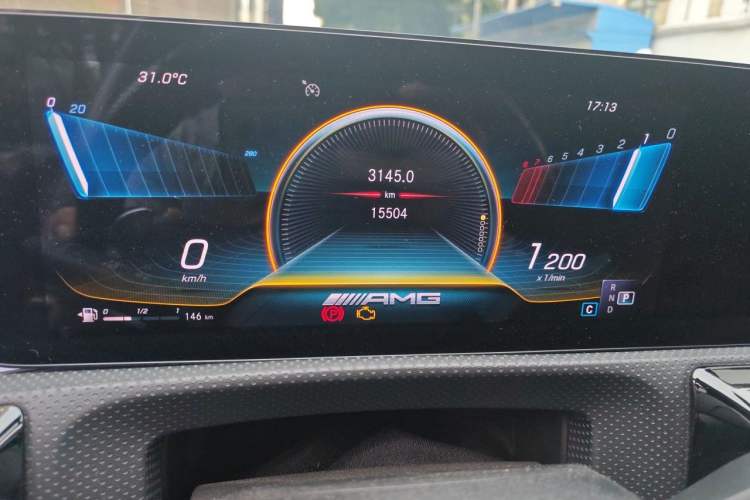 Used Mercedes-Benz A AMG 2020 AMG A 35 4MATIC Odometer Close Up