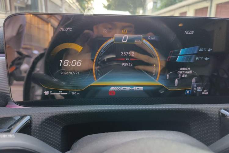 Used Mercedes-Benz A AMG 2020 AMG A 35 L 4MATIC Odometer Close Up