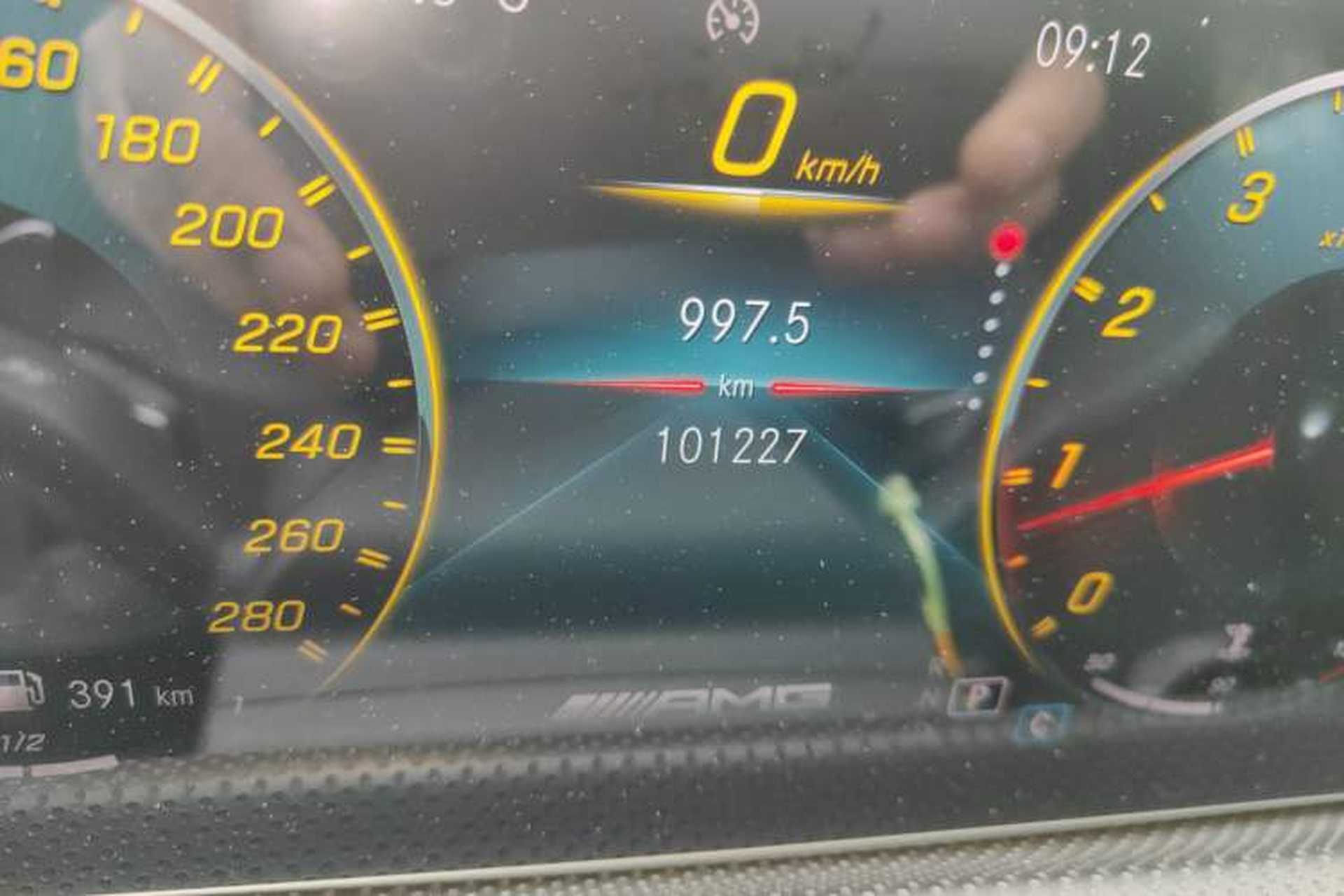 Used Mercedes-Benz A AMG 2020 AMG A 35 4MATIC Odometer Close Up