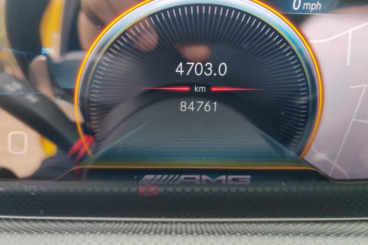 Used Mercedes-Benz A AMG 2020 AMG A 35 4MATIC Odometer Close Up