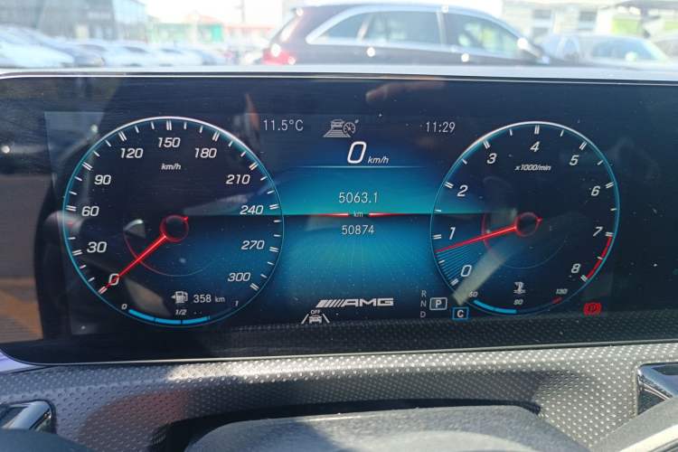 Used Mercedes-Benz A AMG 2022 AMG A 45 4MATIC+ Odometer Close Up