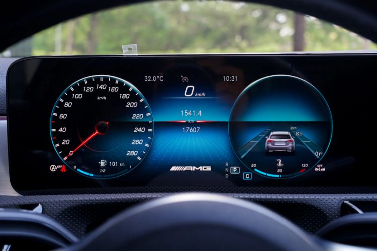Used Mercedes-Benz A AMG 2023 AMG A 35 4MATIC Odometer Close Up
