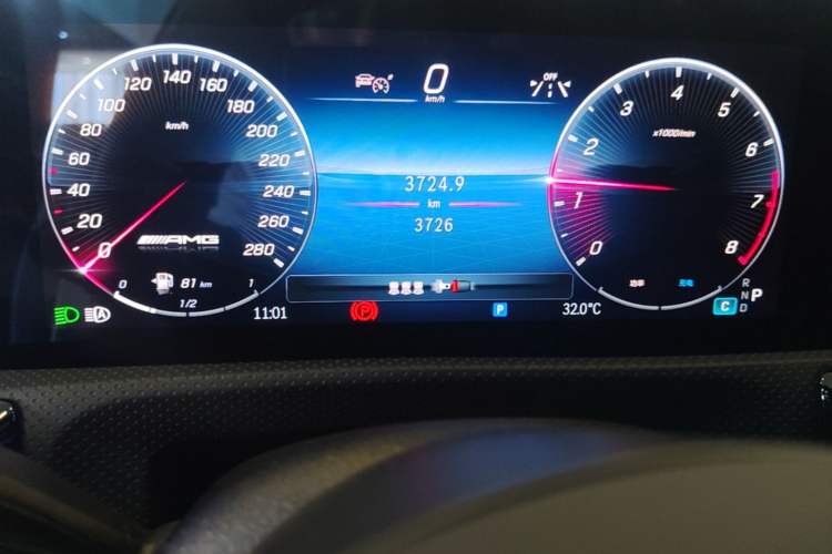 Used Mercedes-Benz A AMG 2025-Year Restyled AMG A 35 L 4MATIC Odometer Close Up