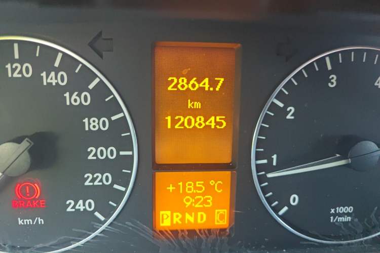 Used Mercedes-Benz A-Class 2011 A 160 Odometer Close Up
