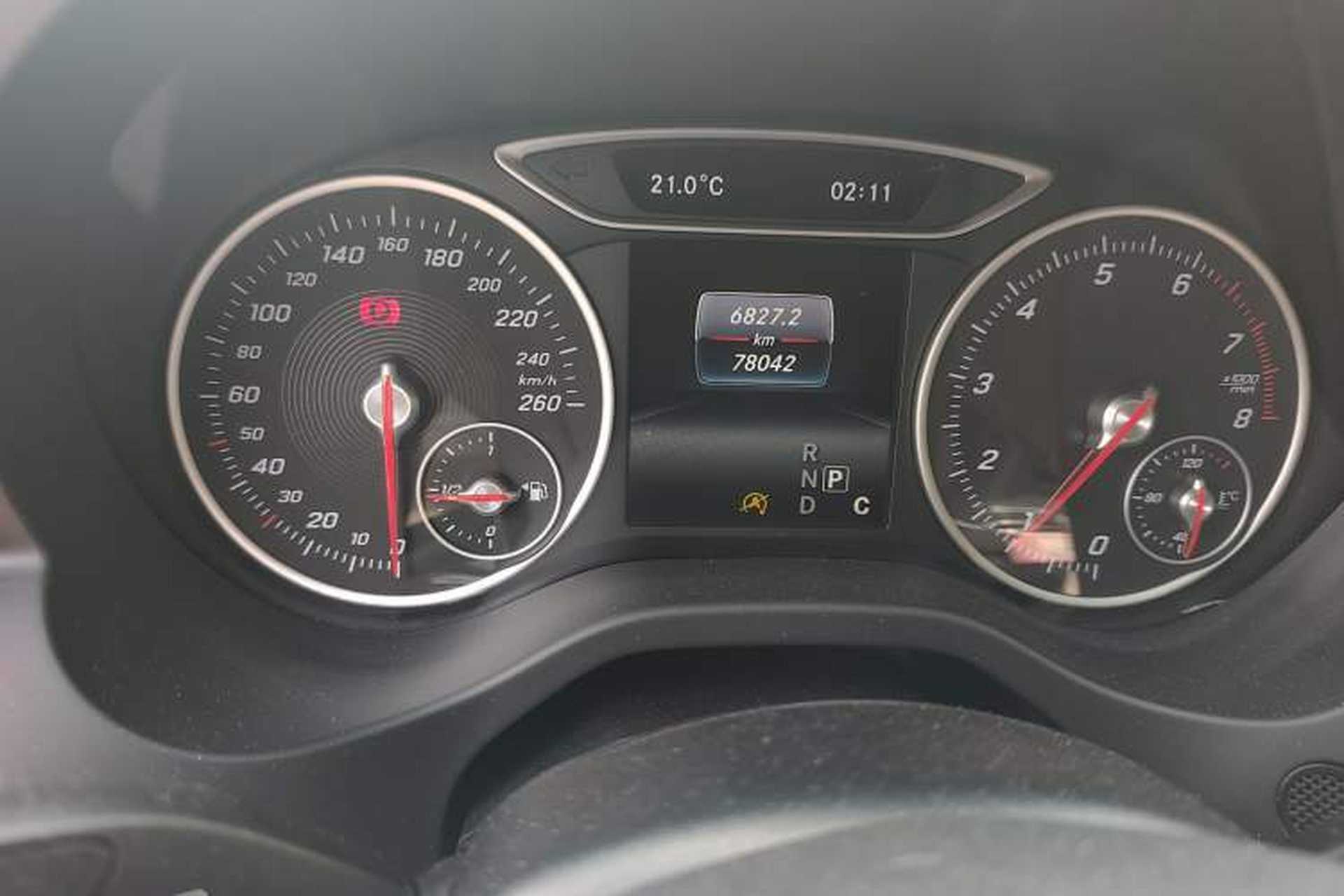 Used Mercedes-Benz A-Class 2016 A 180 Odometer Close Up