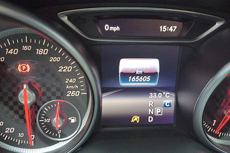 Used Mercedes-Benz A-Class 2016 A 200 Sport model Odometer Close Up