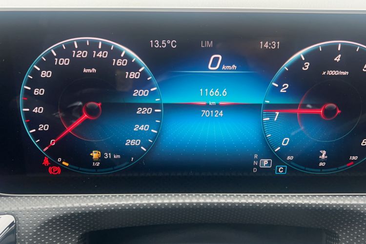 Used Mercedes-Benz A-Class 2019 A 200 L Sport Sedan Odometer Close Up