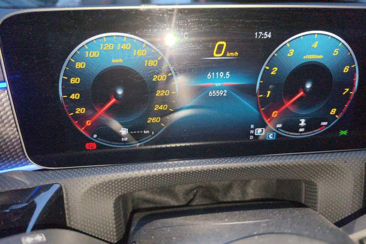 Used Mercedes-Benz A-Class 2019 A 200 L Sport Sedan Odometer Close Up