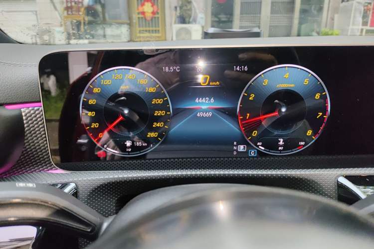 Used Mercedes-Benz A-Class 2019 A 200 L Sport Sedan Odometer Close Up