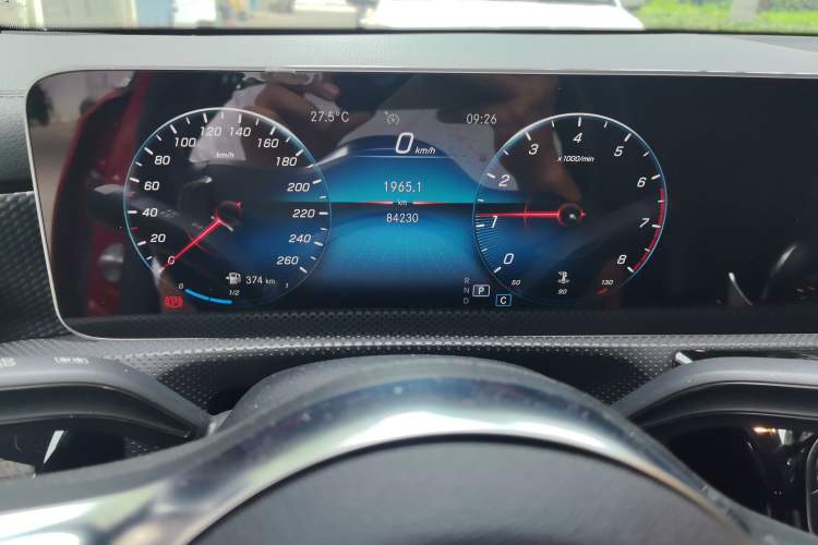 Used Mercedes-Benz A-Class 2019 A 200 L Sport Sedan Odometer Close Up