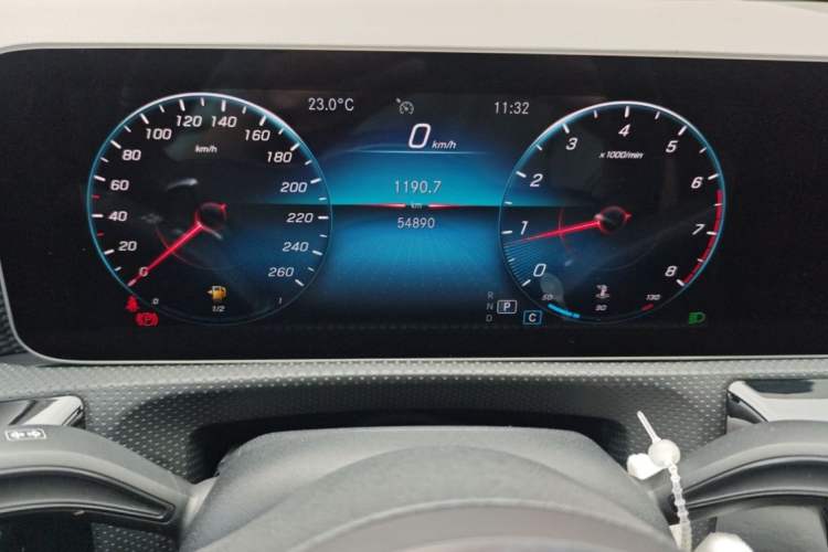 Used Mercedes-Benz A-Class 2019 A 200 L Sport Sedan Odometer Close Up
