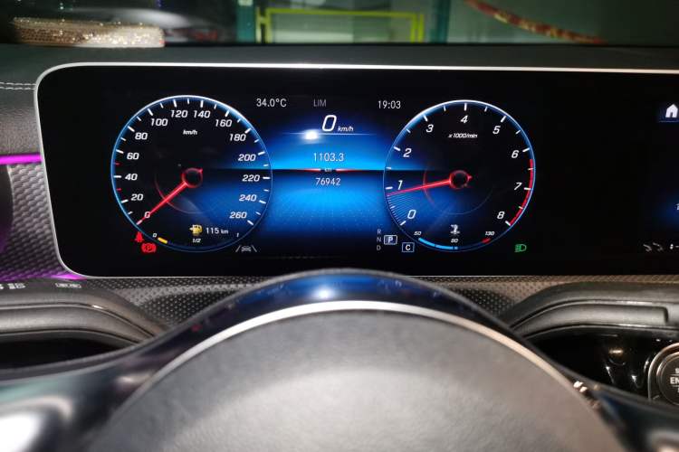 Used Mercedes-Benz A-Class 2019 A 200 L Sport Sedan First Edition Special Edition Odometer Close Up