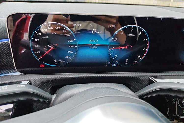 Used Mercedes-Benz A-Class 2019 A 200 L Sport Sedan Odometer Close Up