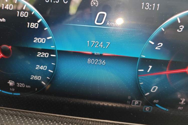Used Mercedes-Benz A-Class 2019 A 200 L Sport Sedan Odometer Close Up