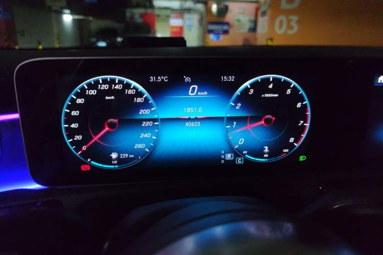 Used Mercedes-Benz A-Class 2019 A 220 L 4MATIC Sport Sedan Odometer Close Up